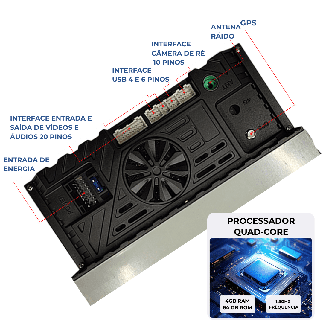 (Envio de SP) DAAN Central android 14 4+64GB 6,9" 1 Din 1,5GHz - Imagem 5