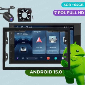 (Envio de SP) DAAN Multimídia Volkswagen Fox 2010 2011 2012 2013 Android 15 4+64GB 7" 2 Din 1,5GHz