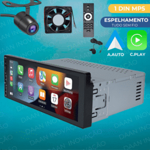 Central Multimidia MP5 6,9Pol 1 Din Espelhamento Bluetooth