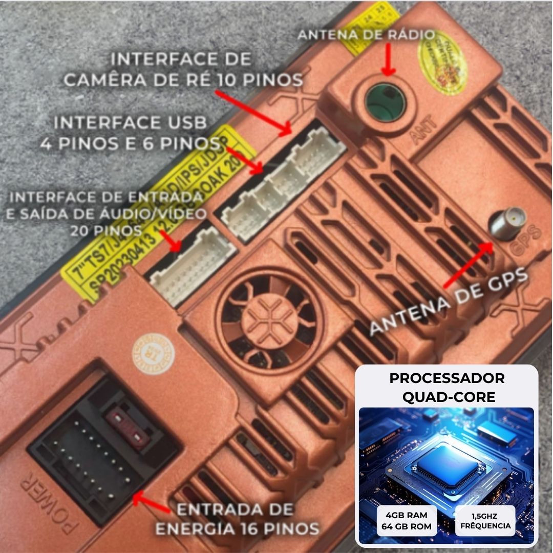 (Envio de SP) DAAN Multimídia Hb20s Hb20 Hb20x 2012 2013 2014 2015 2016 2017 2018 2019 Android 15 4+64GB 7" 1,5GHz - Imagem 11