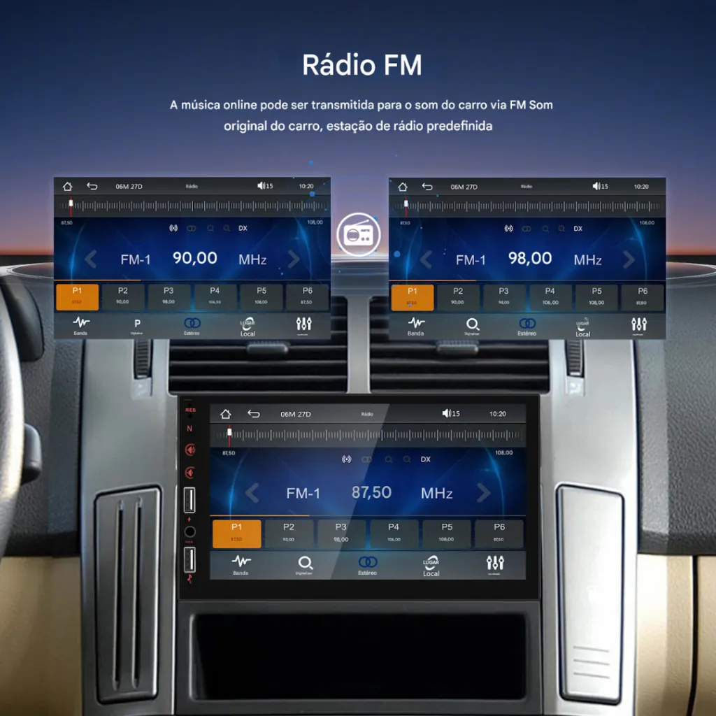 Central 7 Polegadas 1 Din Mp5 Carplay Android Auto - Imagem 7