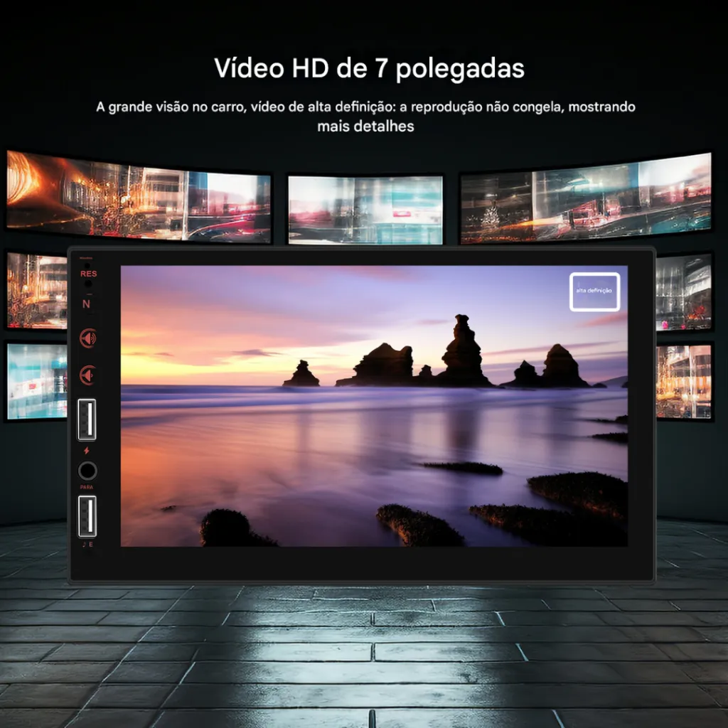 Central 7 Polegadas 1 Din Mp5 Carplay Android Auto - Imagem 8